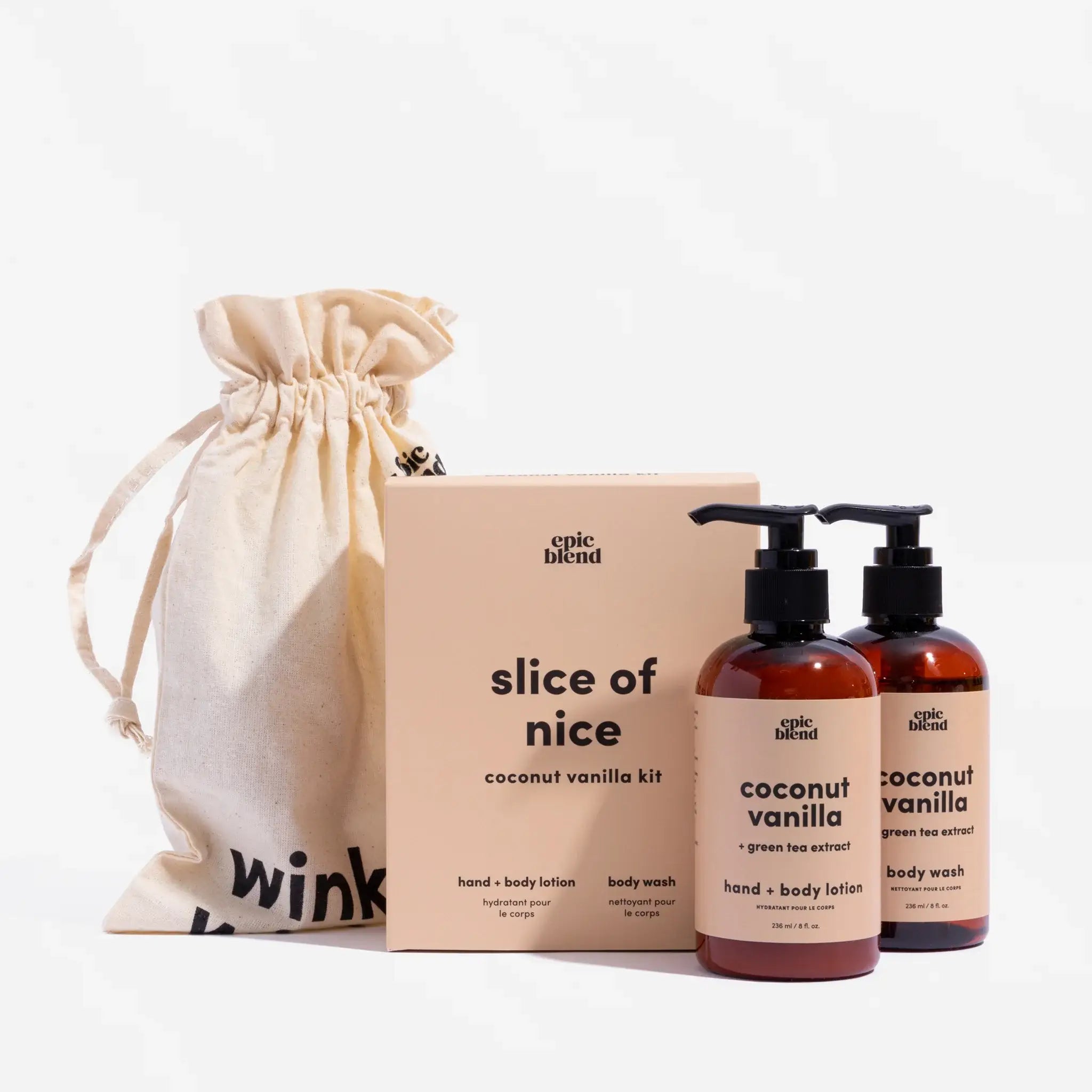 Coconut vanilla body wash and lotion set
