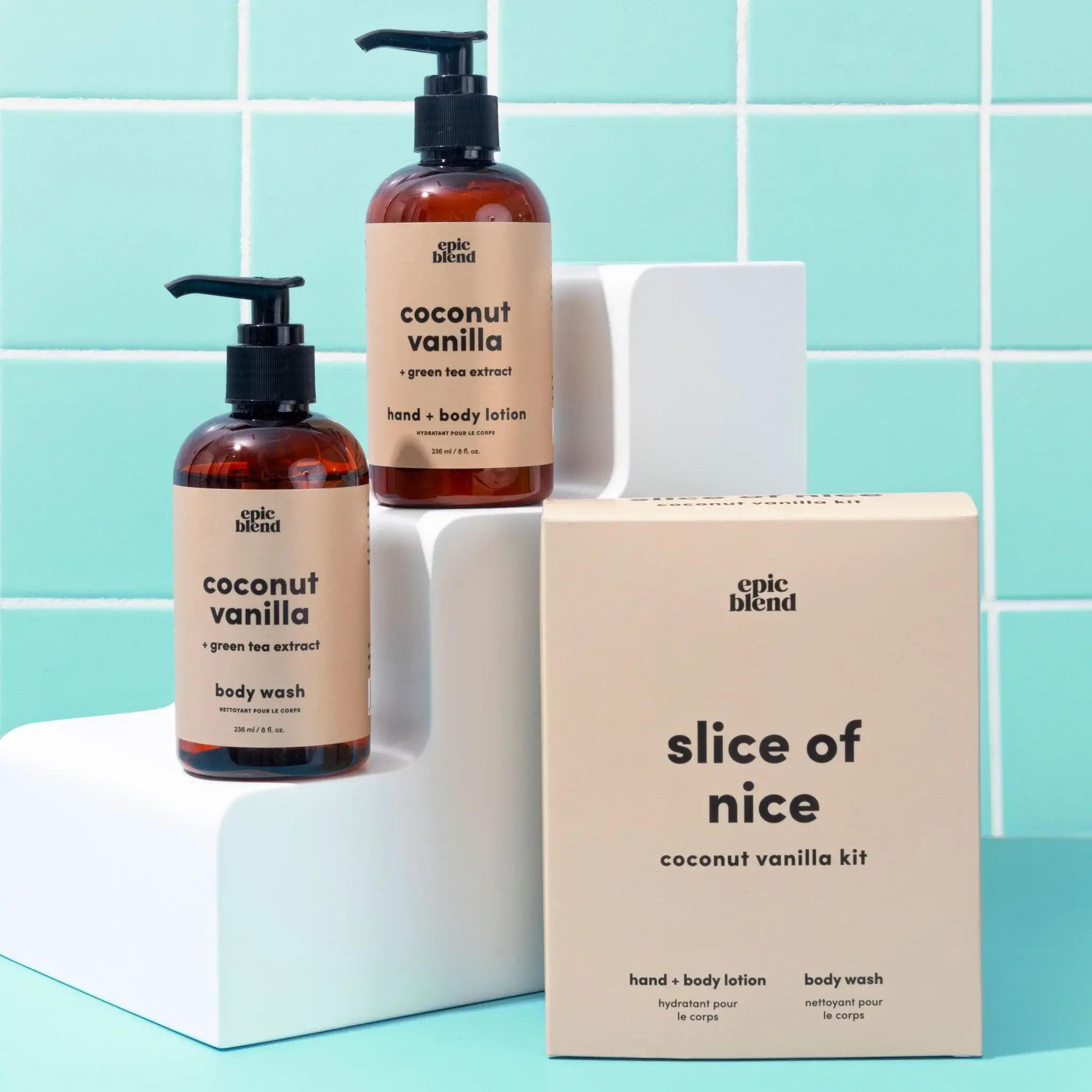 Coconut Vanilla Vegan Luxury Gift Kit - Body Wash, Body Lotion & Reusable Bag (3 pc)